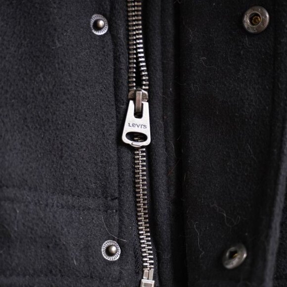 Levi's Black Felt Jacket Fall and Winter Trucker Coat | Men's Small - Picture 8 of 8